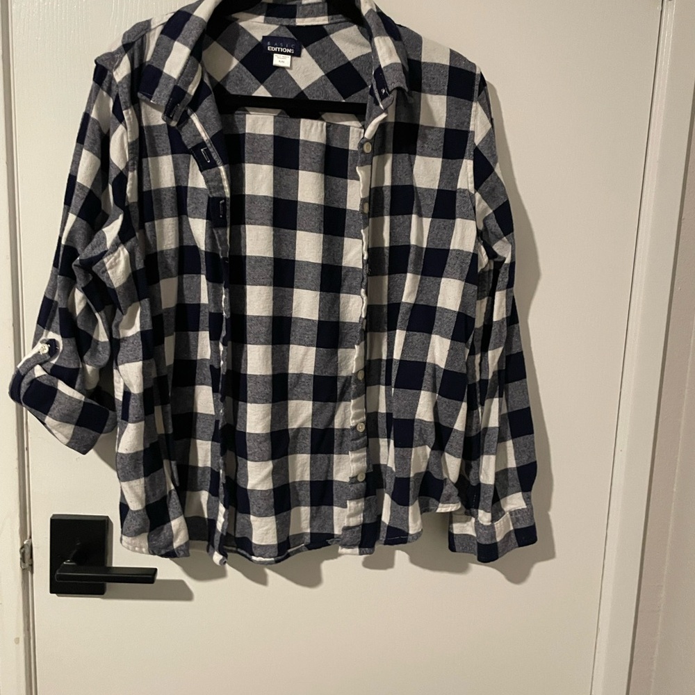 Basic Editions Checkered Shirt in Blue and White